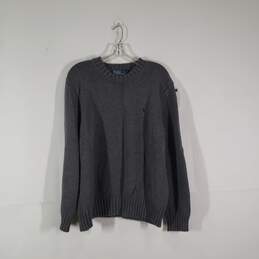 Mens Cotton Long Sleeve Crew Neck Pullover Sweater Size Large