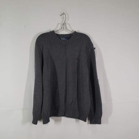 Mens Cotton Long Sleeve Crew Neck Pullover Sweater Size Large image number 1