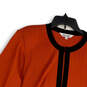 Womens Orange Black Knitted Long Sleeve Open Front Cardigan Sweater Size XL image number 3