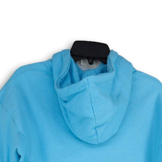 Womens Pink Blue Long Sleeve Drawstring Pullover Hoodie Size X-Small image number 4