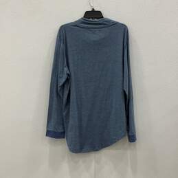 Womens Blue Mock Neck Drawstring Long Sleeve Pullover Sweatshirt Size XL alternative image