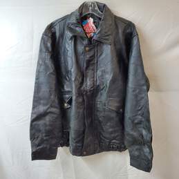 Napoline Black Leather Bomber Jacket