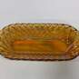 Vintage Yellow Carnival Glass Weave Design Dish image number 2