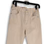 Womens Beige Denim Light Wash Stretch Pockets Bootcut Leg Jeans Size 28R image number 3