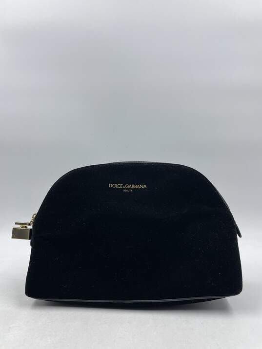 Authentic Dolce & Gabbana Beauty Black Velvet Cosmetic Pouch image number 1