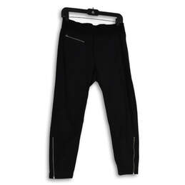 Womens Black Elastic Waist Zip Pocket Pull-On Jogger Pants Size 6