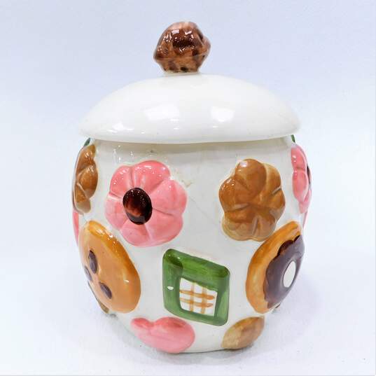 Vintage Los Angeles Pottery Cookies All Over Clown Face Ceramic Cookie Jar image number 2