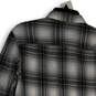 Mens Black White Plaid Long Sleeve Spread Collar Button-Up Shirt Size M image number 4