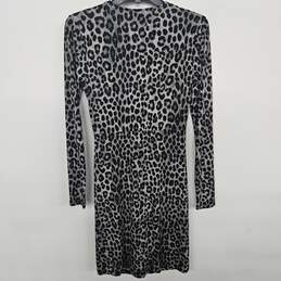 Michael Kors Gray Leopard Print Long Sleeve Dress alternative image