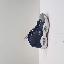 Reebok Question Mid Georgetown Big Kids' Shoes Carbon-Faux Indigo-White fx1074  Size 6.5