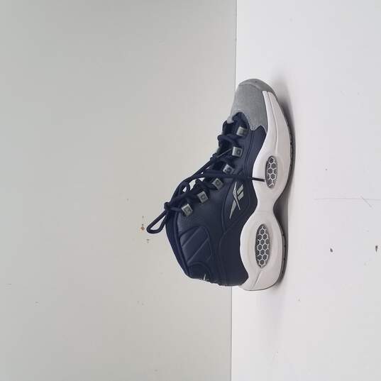 Reebok Question Mid Georgetown Big Kids' Shoes Carbon-Faux Indigo-White fx1074  Size 6.5 image number 1