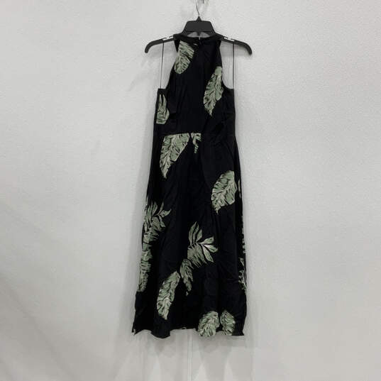NWT Womens Black Green Leaf Print Halter Neck Sleeveless Maxi Dress Size 6 image number 2