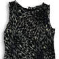 Womens Black Animal Print Sleeveless Back Zip Short Sheath Dress Size 00P image number 3