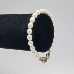 Authentic Tiffany & Co. Sterling Infinity Figure 8 FW Pearl Bracelet 11.9g alternative image