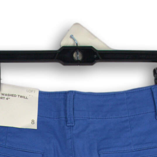 NWT Womens Blue Monroe Twill Flat Front Slash Pocket Chino Shorts Size 8 image number 4
