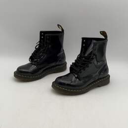 Dr. Martens Womens 11821 Black Leather Round Toe Lace Up Ankle Combat Boots Sz 7 alternative image