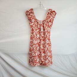 Madewell Burnt Orange & White Floral Patterned Linen Blend Sleeveless Dress WM Size 00 NWT