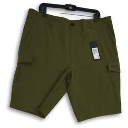 NWT Oakley Mens Green Flat Front Pockets Hybrid Cargo Shorts Size 38 alternative image