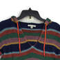 Womens Multicolor Striped Long Sleeve Kangaroo Pocket Pullover Hoodie Sz S image number 3
