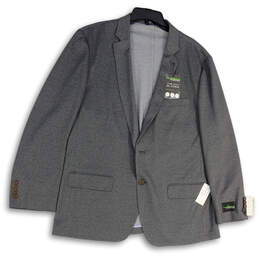NWT Mens Gray Long Sleeve Notch Lapel Tailored Fit Knit Suit Blazer Sz 48 R