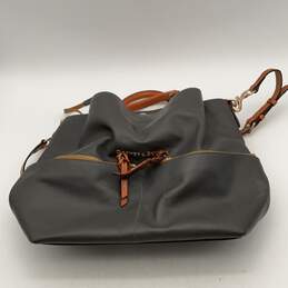 Dooney & Bourke Womens Gray Brown Crossbody Adjustable Strap Satchel Bag Purse