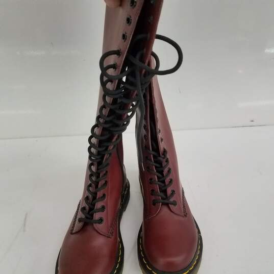 Dr. Martens Tall Red Leather Boots Size 5 image number 4