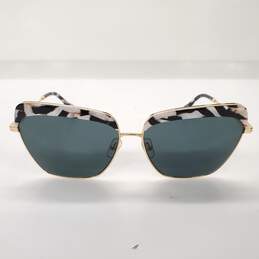 Sonix 'Highland' Black & White Horn Rimmed Gold Frame Sunglasses
