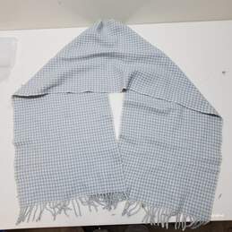 Sézane Blue and White Plaid Wool Scarf alternative image
