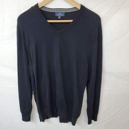 Wm Brooks Brothers Supreme V-Neck Black Pullover Sweater Sz L