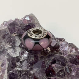 Designer Pandora 925 Sterling Silver Purple Murano Glass Beaded Charm