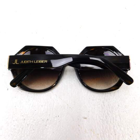 Judith Leiber 'Fushia' Lense Havana Brown Frame Oversized Sunglasses, Box & Dust Bag NWT with COA image number 4