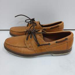 Allen Edmonds Men's Eastport Tan Leather Boat Shoes Size 9.5D