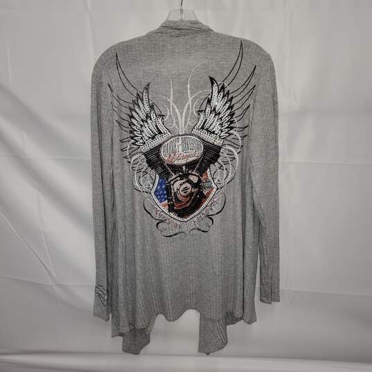 Harley Davidson Wings of Freedom Embellished Cardigan Sweater Size S/M image number 2