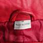 Excelled Collection Women's Red Leather Full-Zip Collared Jacket Size M image number 5