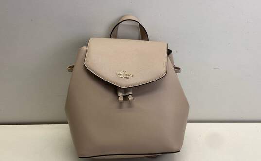 Kate Spade Lizzie Beige Leather Small Backpack Bag image number 1