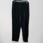 Womens Black Velvet Long Sleeve Elastic Waist Pull-On Pajama Top Size 40 image number 4