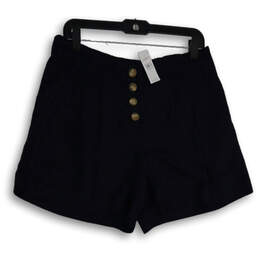 NWT Womens Navy Blue Flat Front Slash Pocket Summer Chino Shorts Size M