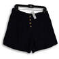 NWT Womens Navy Blue Flat Front Slash Pocket Summer Chino Shorts Size M image number 1