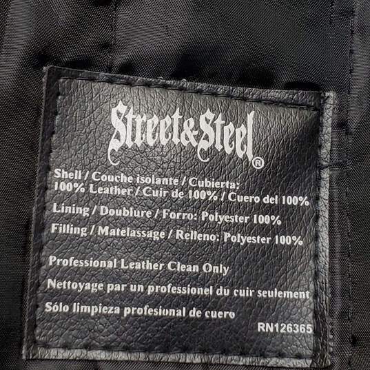 Street & Steel Ride the Life Black Leather Motorcycle Jacket Size XS image number 5