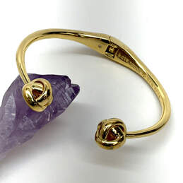 Designer Kate Spade Gold-Tone Hinged Knot Adjustable Cuff Bracelet