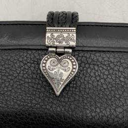 Brighton Womens Black Silver Leather Inner Credit Card Slot Bifold Wallet alternative image