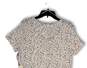 NWT Womens White Black Spotted V-Neck Short Sleeve Twist Blouse Top Size L image number 4