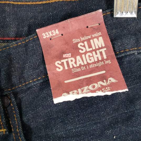 NWT Mens Slim Fit 5 Pockets Design Denim Straight Leg Jeans Size 33x34 image number 3