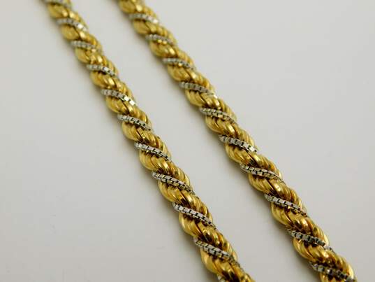 18K Two Tone Gold Twisted Rope Chain Necklace 32.4g image number 3