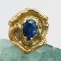 14K Yellow Gold Sapphire Teardrop Rustic Pin 4.3g image number 1