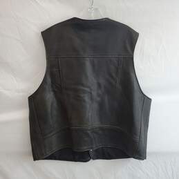Eagle Genuine Leather Black Button Up Vest Size 56 alternative image