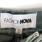 Fashion Nova Women Green Wash Cargo Jeans Sz 7 image number 3