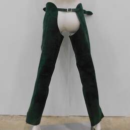 Whitman Green Suede Men's Leather Chaps Size Medium alternative image