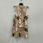 NWT Womens Multicolor Floral Ruffle Neck Tie Back Sleeveless Tunic Top Sz M image number 2