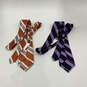 NWT Lot Of 2 Mens Multicolor Striped Adjustable Silk Designer Neck Ties image number 2